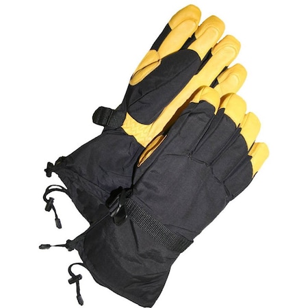 Tan Deerskin Gauntlet Ski Glove, Shrink Wrapped, Size XL